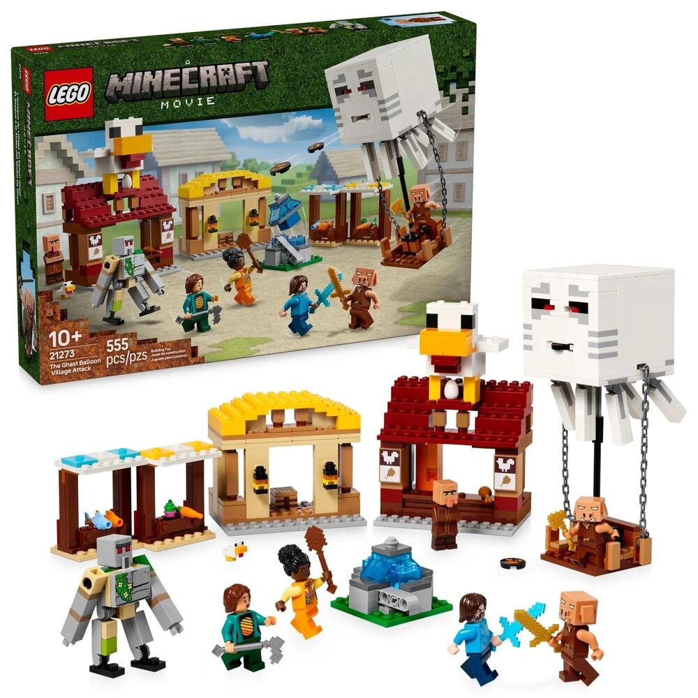 Lego 21273 Minecraft The Ghast Balloon Village Attack 555 pcs Set Movie 2025 New